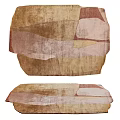 Stylish Abstract Geometric Carpet With Brown Beige Pink Tones For Home Decor