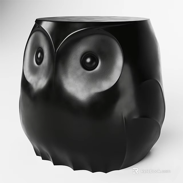 Unique Black Owl Shaped Coffee Table With Smooth Glossy Surface And Modern Design 3d model