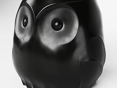 Unique Black Owl Shaped Coffee Table With Smooth Glossy Surface And Modern Design 3d model