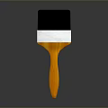 Practical Household Brush With Black Bristles Orange Handle And Silver Metal Part