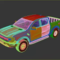 Red Pickup Truck Modern Design With Sturdy Body And Off Road Tires