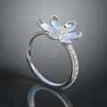 Exquisite Floral Design Diamond Ring With Sparkling Center Stone And Studded Band
