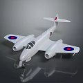 White Model Airplane With Two Engines Round Red Blue Emblems On Wings Tail And Reflection 3d model