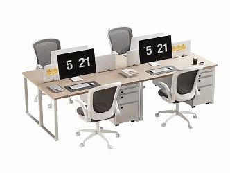 Modern Office Desk and Chair Staff Station Computer Desk and Chair 3d model