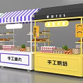 Mobile Vending Carts With Various Colored Canopies And Shelves For Selling Pastries Tarts Donuts