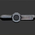 Shiny Metal Key With Square Head And Reflection On Dark Surface 3d model