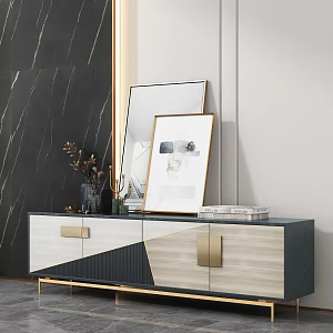 TV cabinet painting jewelry combination 3d model