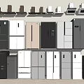 refrigerator range hood combination 3d model