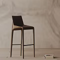 Modern Bar Stool With Sleek Design And Backrest For Kitchen Bar Counter 3d model