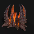 Detailed Glowing Lava Infused Rock Spikes With Fiery Orange Illumination