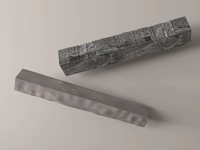 Natural Stone And Wood Rectangular Planks With Textured Surfaces For Home Decoration Projects 3d model
