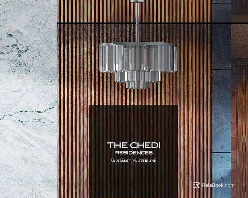 Contemporary Pendant Light Design In The Chedi Residences Interior With Wooden Accents 3d model 