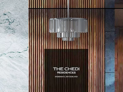 Contemporary Pendant Light Design In The Chedi Residences Interior With Wooden Accents 3d model