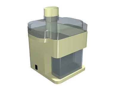 Yellow Daily Electrical Appliance With Transparent Lid Transparent Container And Cylindrical Top For Household Use 3d model