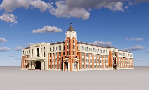 European teaching building school 3d model