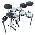 Professional Electronic Drum Set With Multiple Pads Cymbals Pedal And Digital Module 3d model