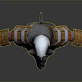 3D Rhino Character Model With Armored Shoulder Pads And Red Belt