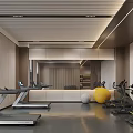 Modern Fitness Gym Interior With Treadmills Exercise Bikes Mirrors And Training Space