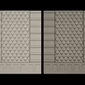 Modern Accent Wall Design With Diamond Pattern Embossed Texture And Striped Decorative Frames