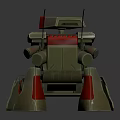 Mechanical Robot Character With Insect like Legs Red Green Armor And Antennas