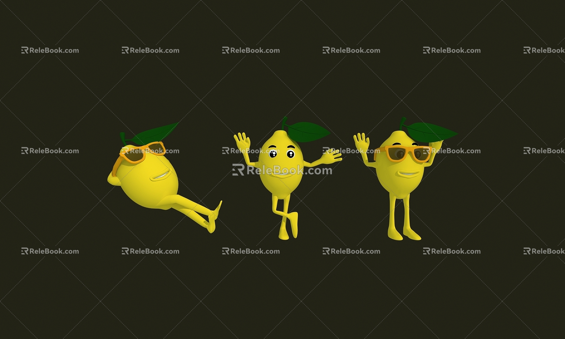 Cartoon Fruit Cartoon Fruit Meichen Cartoon Lemon Cartoon Doll Cartoon Fruit Character Cartoon Lemon Pillow 3d model