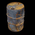 Rusted Metal Barrel As Industrial Storage Container With Worn Surface Rust Patches And Holes