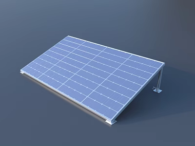 Blue Solar Panel With Metal Frame And Support Bracket For Installation 3d model