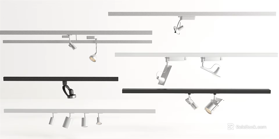 Modern Downlights and Spotlights Track Mounted Ceiling Lighting with Various Styles 3d model