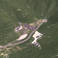 Ancient Chinese Architectural Complex With Traditional Pagoda Historic Buildings And Green Hills In Aerial View