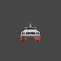 Modern Catamaran Ferry Realis 1 With Red White Black Exterior And Passenger Windows