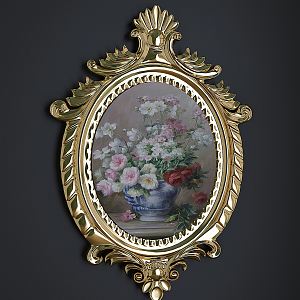 European-style Photo Frame Classical Carved Mirror Photo Frame 3d model