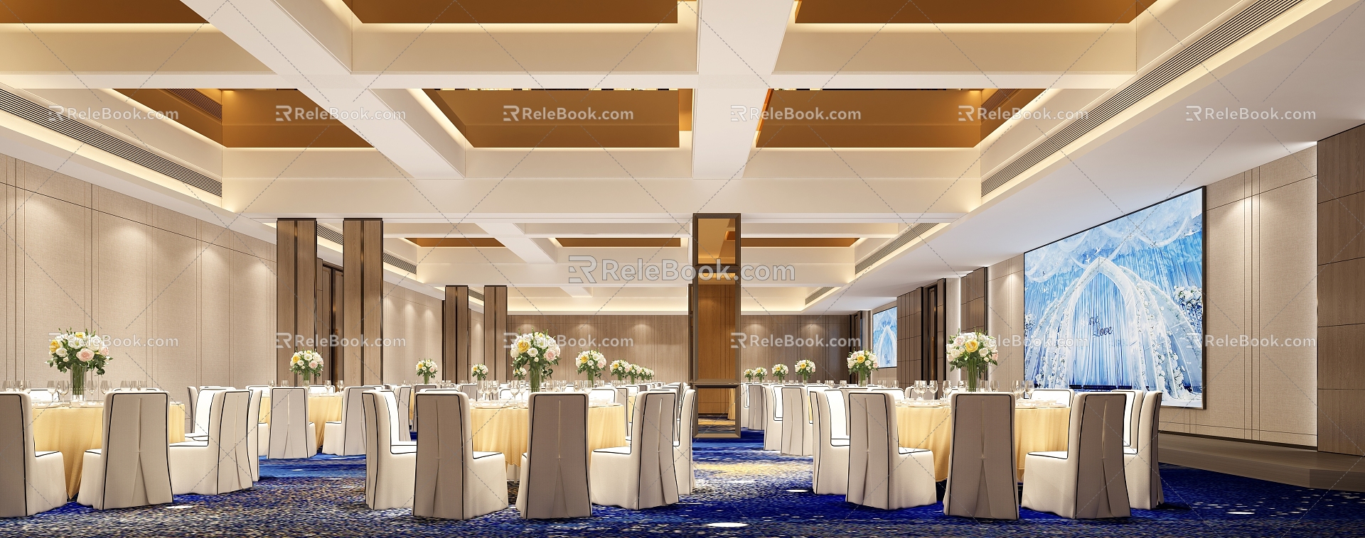 Hotel Ballroom 3d model