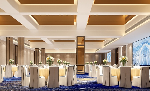 Hotel Ballroom 3d model