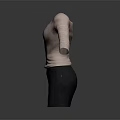 Women's Light Pink Three Quarter Sleeve Fitted Top With Black Pencil Skirt