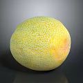 Fresh Ripe Yellow And Green Melon With Net Like Texture On Black Surface