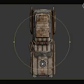 Rusty Old Car with Weathered Metal Exterior Roof Equipment and Retro Post Apocalyptic Style
