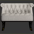 Elegant White Multi Seater Sofa with Button Tufted Padded Back Seat Black Legs Yellow Accents
