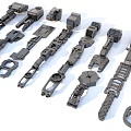 Hard surface mechanical parts combination of mechanical parts 3d model