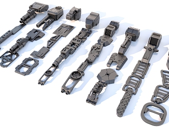 Hard surface mechanical parts combination of mechanical parts 3d model