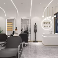 Stylish Modern Hair Salon Interior Design With Comfortable Chairs Mirrors Lighting And Marble Counters