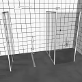 Modern Shower Sauna With White Tiled Walls Two Glass Enclosures And Gray Floor