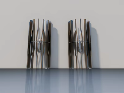 Modern Swing Door With Sleek Metal Frame And Glass Panels For Interior Design 3d model