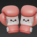 Cute Pink Boxing Gloves With Smiley Face Design And Soft Padding