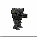 Futuristic Mech Weaponry Featuring Advanced Mechanical Structure Cannons Red Components And Detailed Design