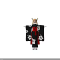 Mythical Game Anime Character In Black Kimono With Dragon Horns Green Tail And Blonde Hair