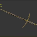 Medieval Steel Sword With Cross Guard Decorative Hilt And Detailed Design