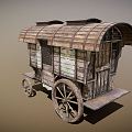 Vintage carriage medieval station wagon 3d model