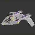 Futuristic Spaceship Model With Sleek Wings Cockpit Windows And Colored Stripes 3d model