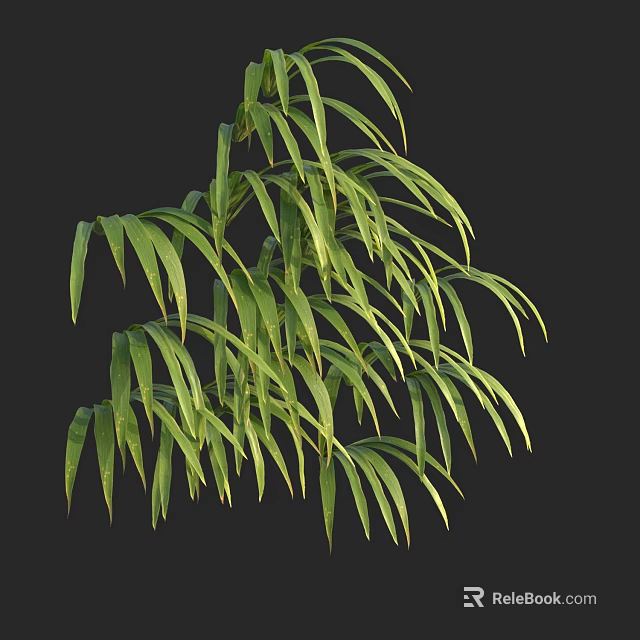 Vibrant Aquatic Plants With Long Slender Green Leaves In Natural Habitat 3d model 