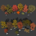 arbor ginkgo tree autumn landscape tree autumn tree yellow tree five-pointed maple willow tree 3d model